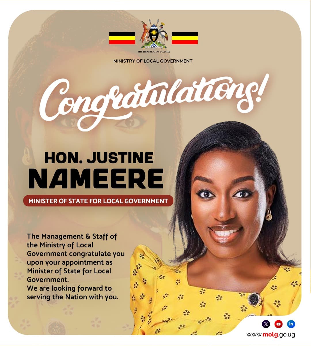 Appointment of Hon. Justine Nameere