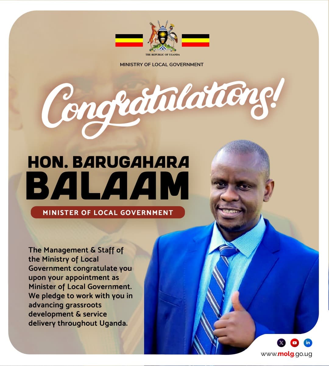 Appointment of Hon. Balaam Barugahara